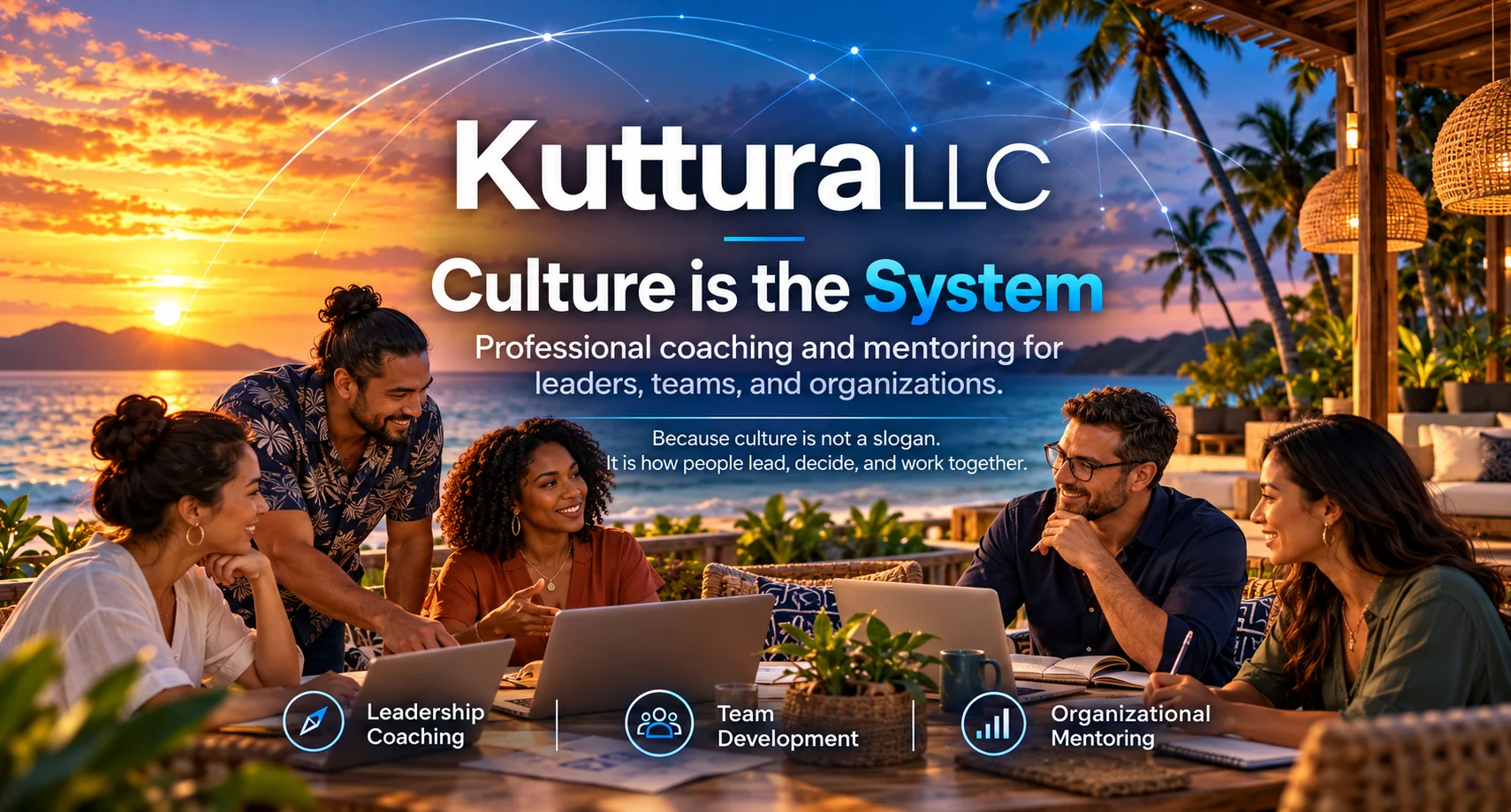 Kuttura LLC. Culture is the System. Professional coaching and mentoring for leaders, teams, and organizations. Leadership Coaching, Team Development, and Organizational Mentoring.
